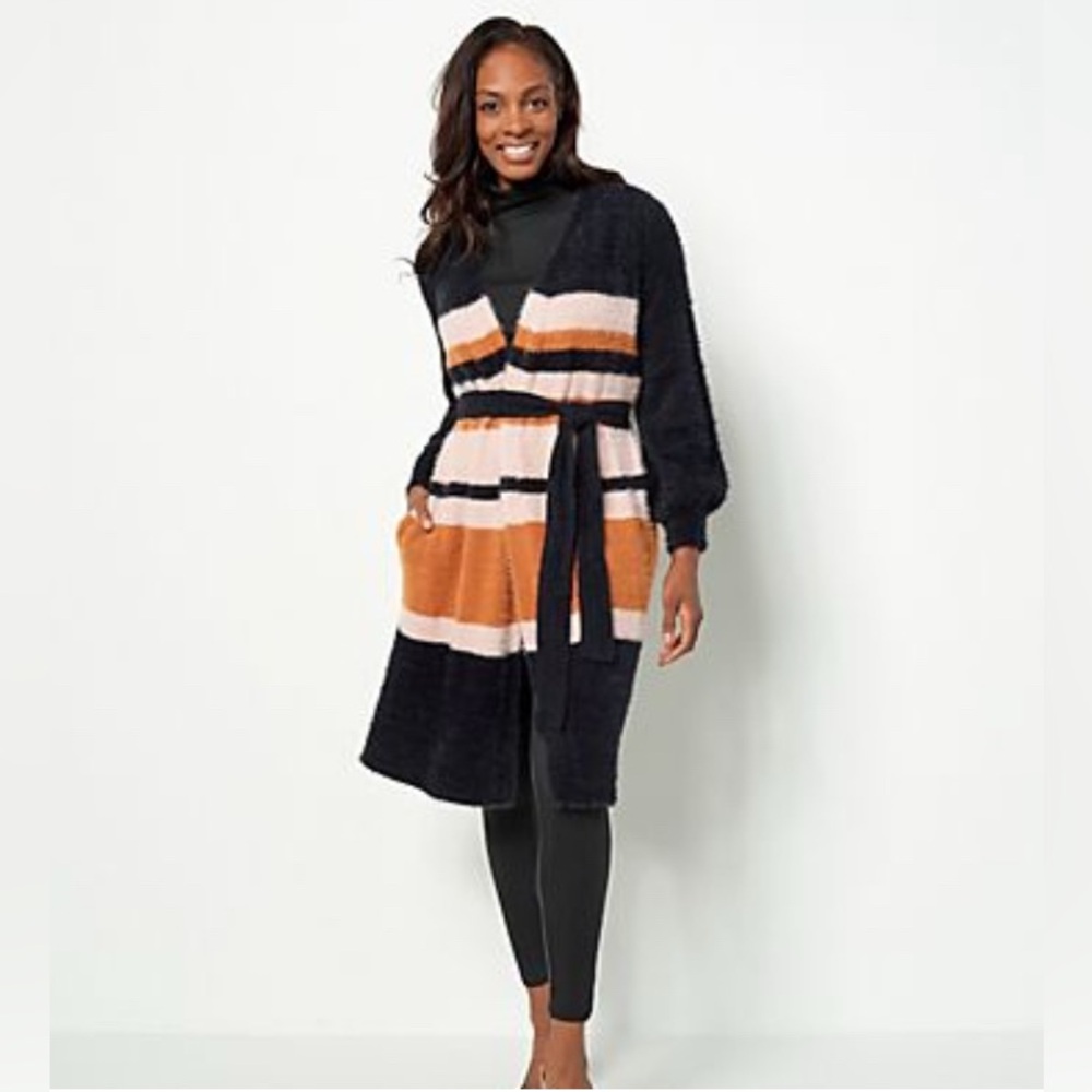 Girl With Curves Striped Duster Cardigan (M)
